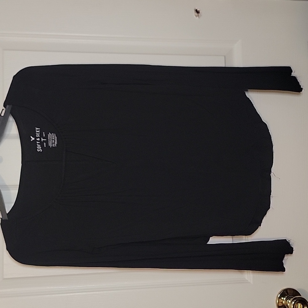 American Eagle Outfitters Black Long Sleeve Blouse